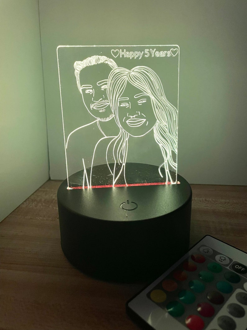 Custom LED portrait/3D Photo Lamp/Custom Photo Night Light/engraved portrait/Anniversary Gift/Night Light/Custom LED light/Personalized Gift 