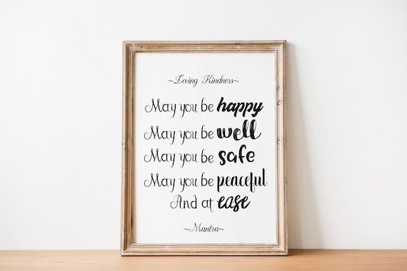 Loving Kindness Mantra Printable Art Metta Prayer Etsy Loving Kindness Mantra Printable Art Metta Prayer Etsy