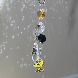 Woodstock Snoopy Bling Ornament Sun Catcher Car Hanger. Enamel Peanuts Character