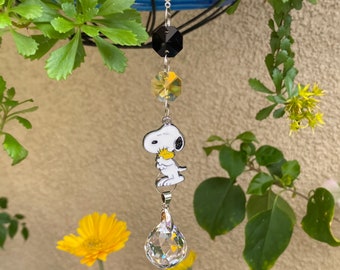 Snoopy Ornament Bling Sun Catcher Car Hanger. Enamel Peanuts Character