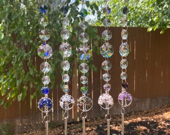 Natural gem tree of life and crystal small urn sun catcher