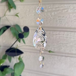 Funkelnder Flamingo Ornament Sun Catcher Auto Anhänger