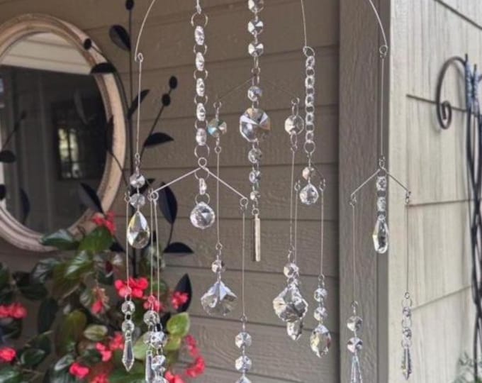Kinetic Mobile Crystal Suncatcher with Urn Memorial Suncatcher