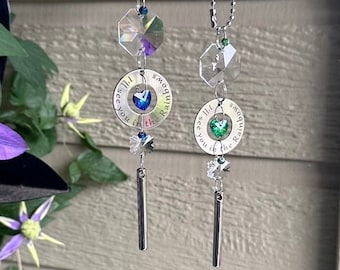Small urn for car mirror crystal sun catcher keepsake. &quot;I&#39;ll see you in the Rainbows&quot; &quot;Look for me in the Rainbows&quot; “See you in the sunsets”