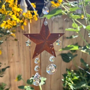 Texas Star Suncatcher, Rustic Metal Barn Star Suncatcher.