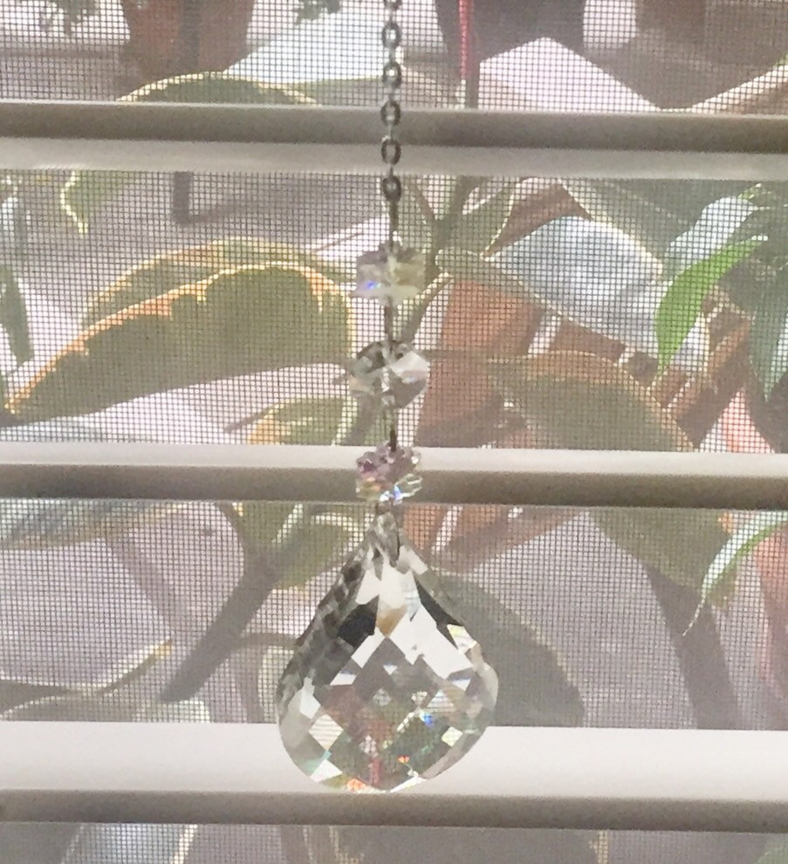 17 Crystal Sun Catcher Window Hanger With Huge 3 Etsy