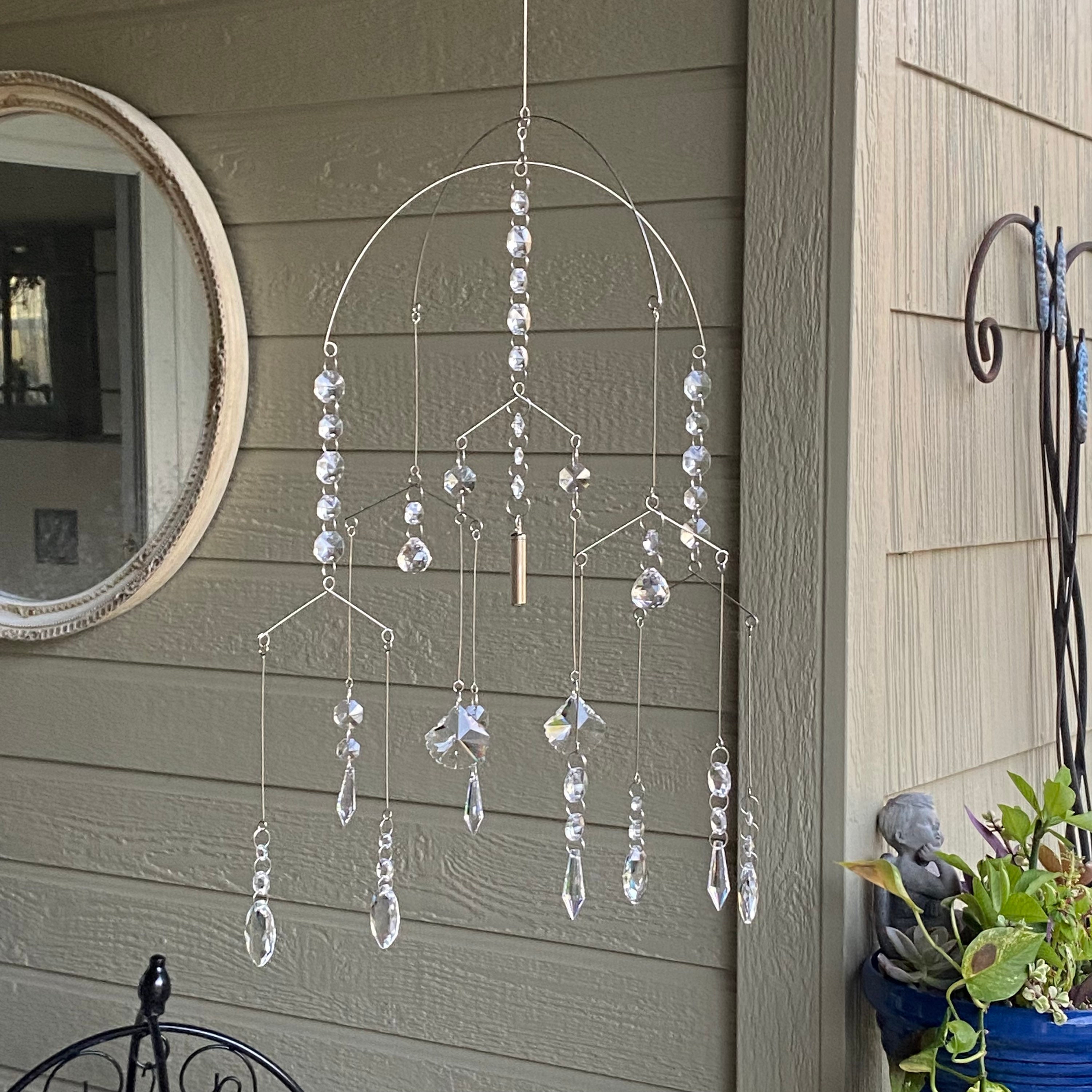 Kinetic Mobile Crystal Sun Catcher with Urn Memorial Suncatcher