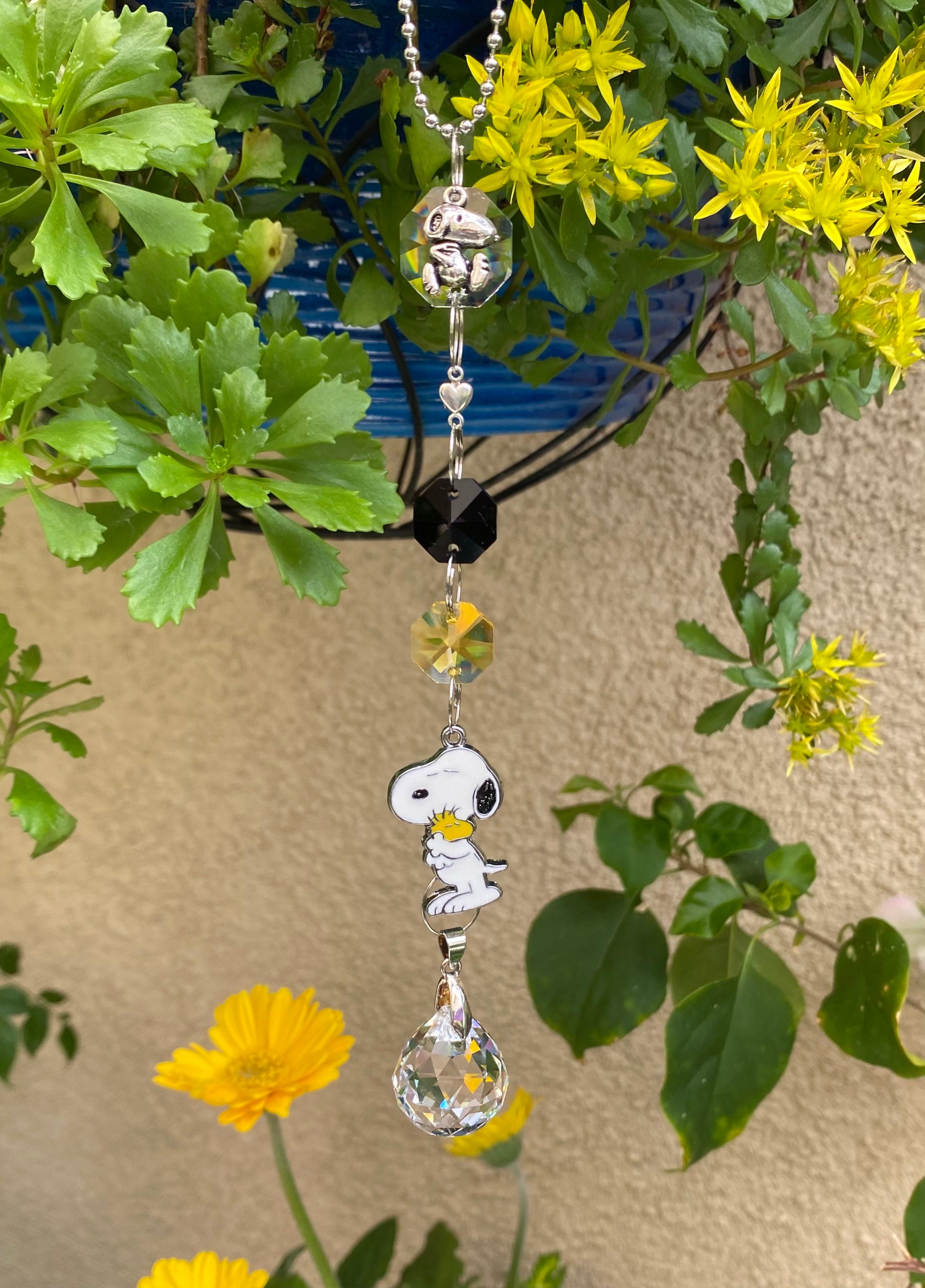 Snoopy Ornament Bling Sun Catcher Car Hanger. Enamel Peanuts Character