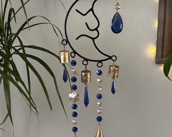 Iron Windchime Moon Crystal Suncatcher mobiel