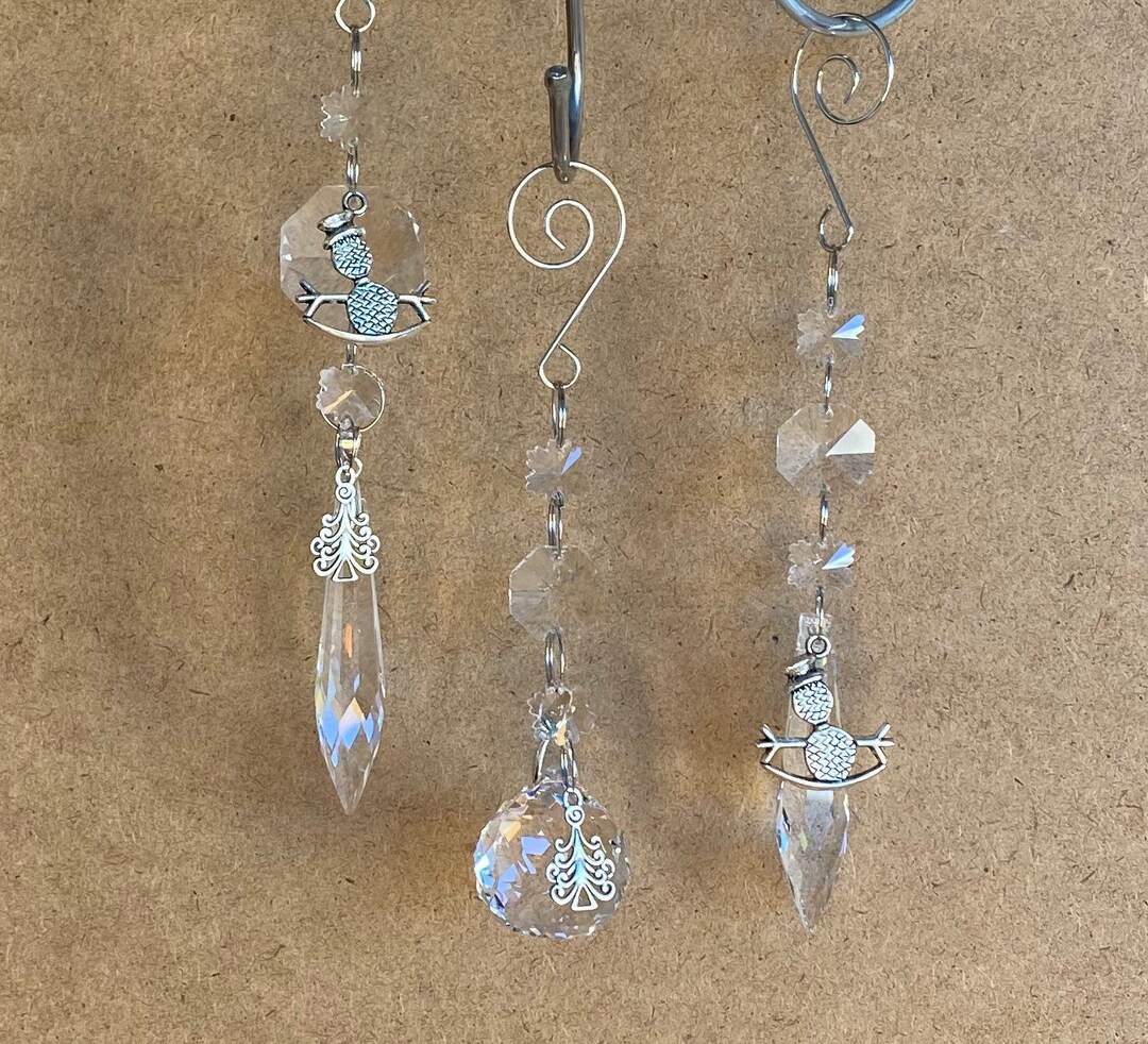 Crystal Snowman Ornament Hanger Sun Catcher Etsy