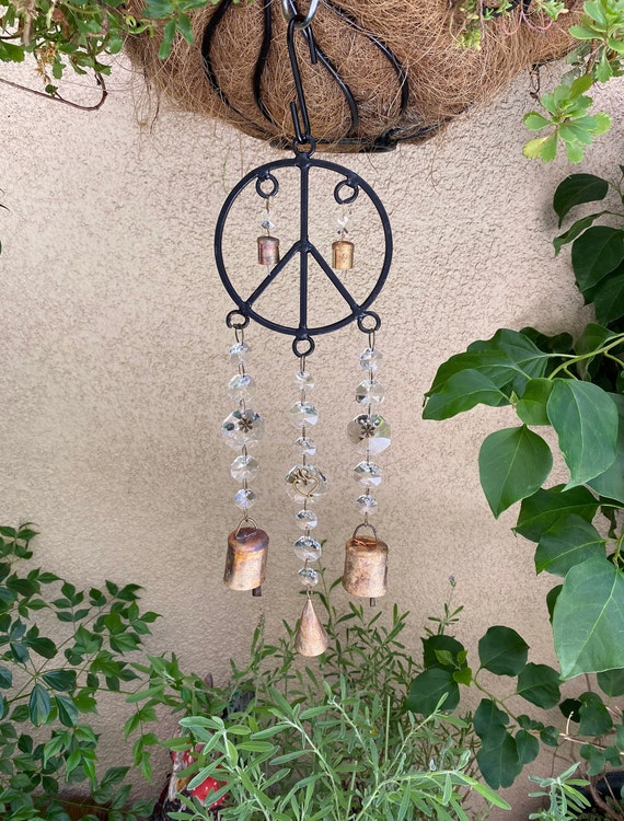 Iron Peace Sign Beads+Bells Iron Peace Sign Beads+Bells