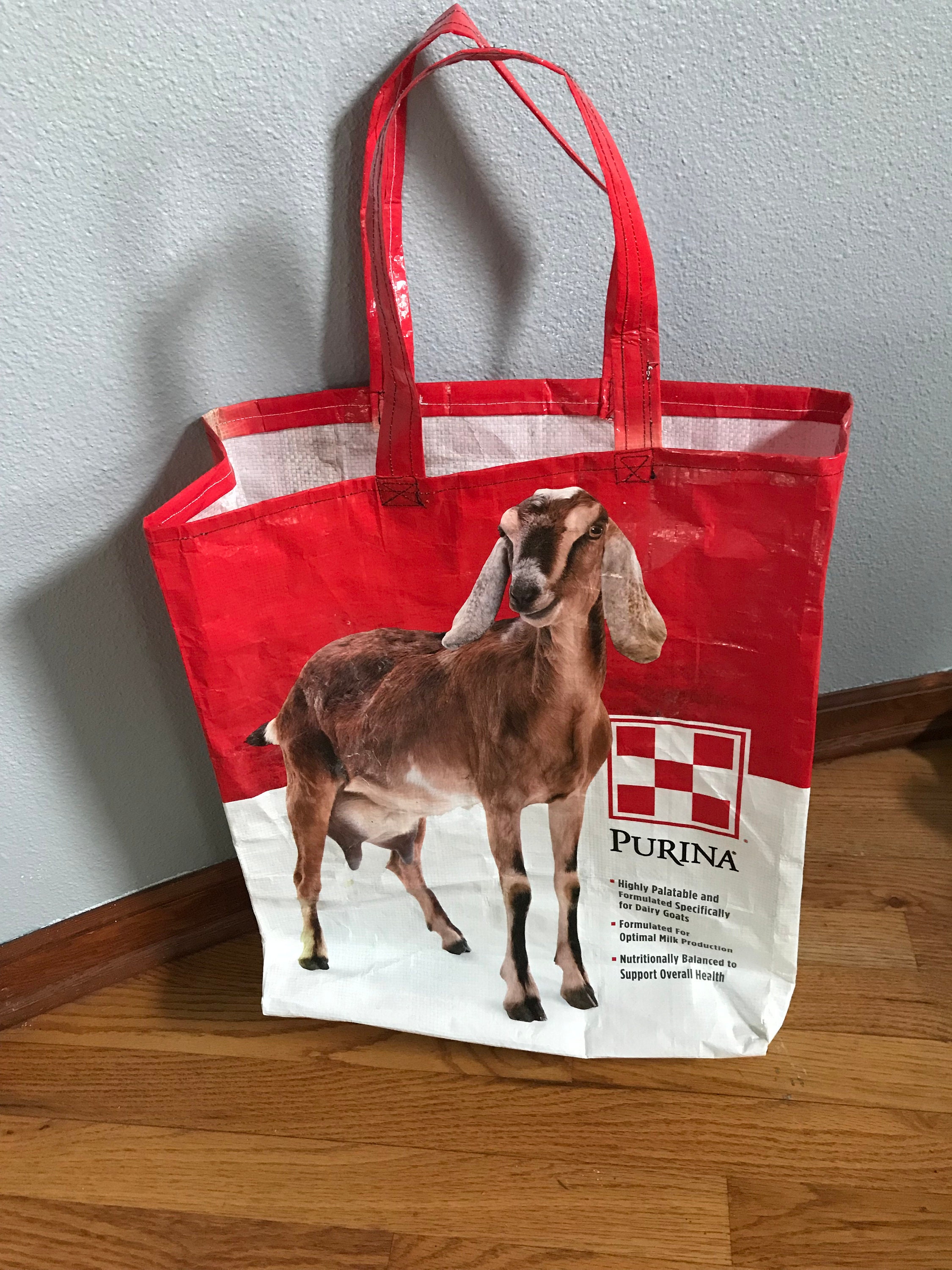 Goat Recycled Feed Bag Etsy