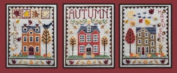 Autumn House Trio Cross Stitch Chart