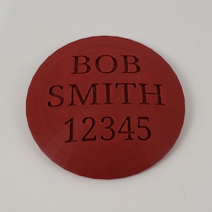 Personalized 3D Printed Disc Golf Mini Marker Disc