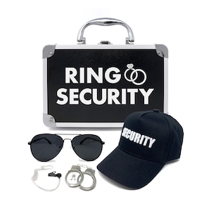 Ring Security Set, Ring Bearer Box Set, Ring Bearer Security, Ring Security Box, Ring Bearer Security Box Sunglasses Cap Earpiece Handcuffs