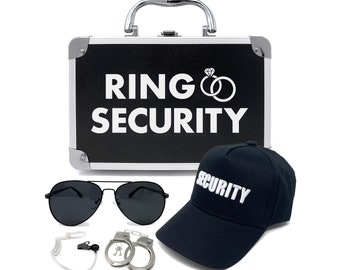 Ring Security Set, Ring Bearer Box Set, Ring Bearer Security, Ring Security Box, Ring Bearer Security Box Sunglasses Cap Earpiece Handcuffs