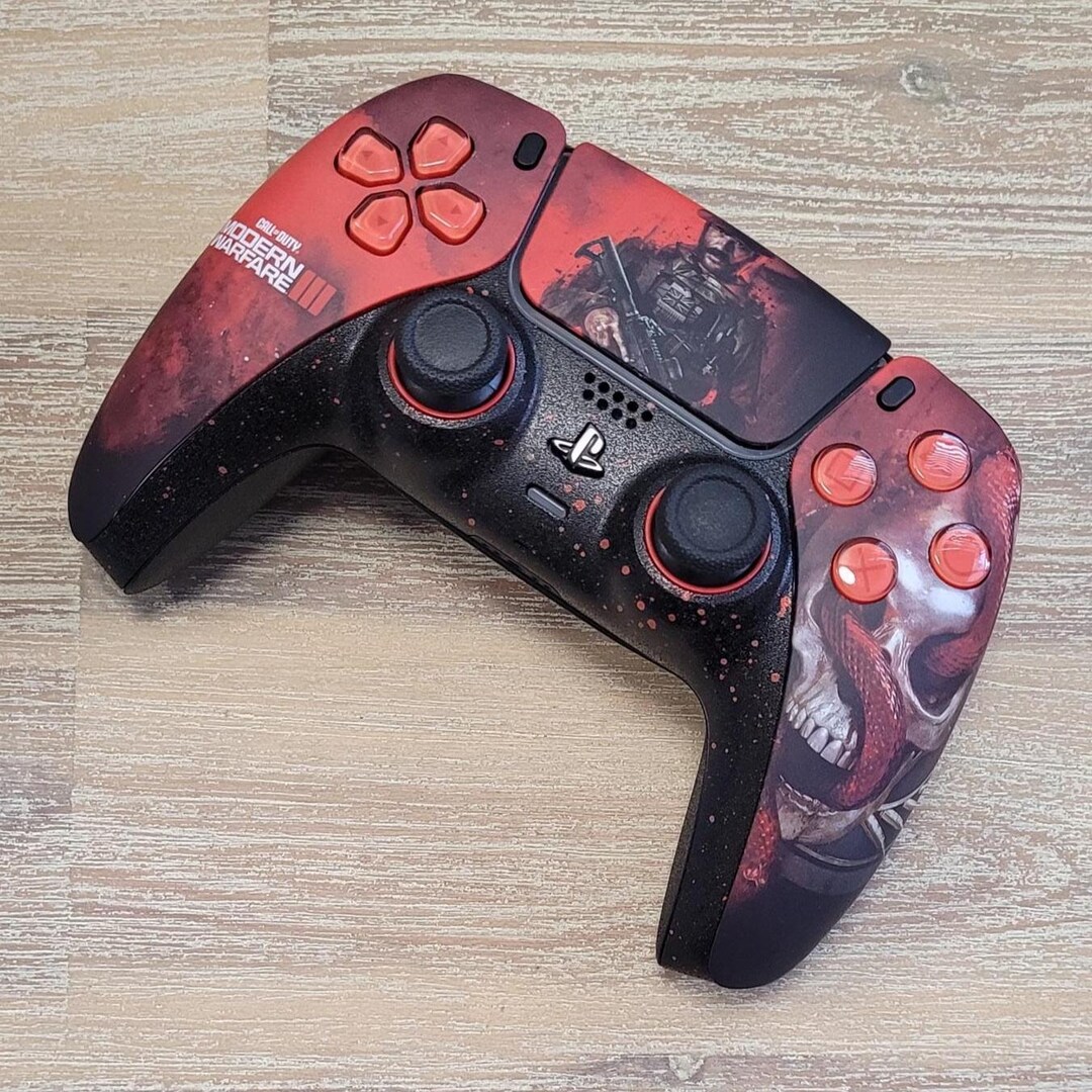 Ps5 Rdr2 Custom Controller Playstation/ps5 Custom COD Controller With Color Red Splatter ...