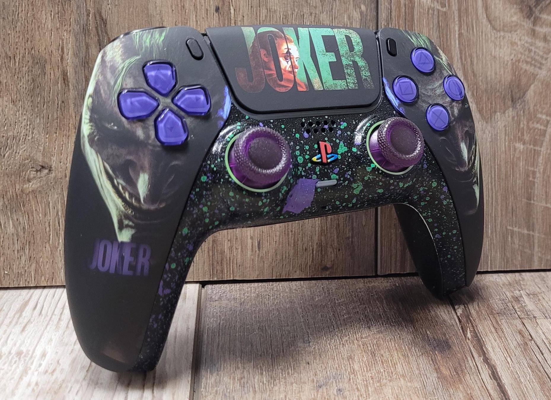 WOW Playstation/ps5 Custom Controller Joker W/multi Color Splatter ...