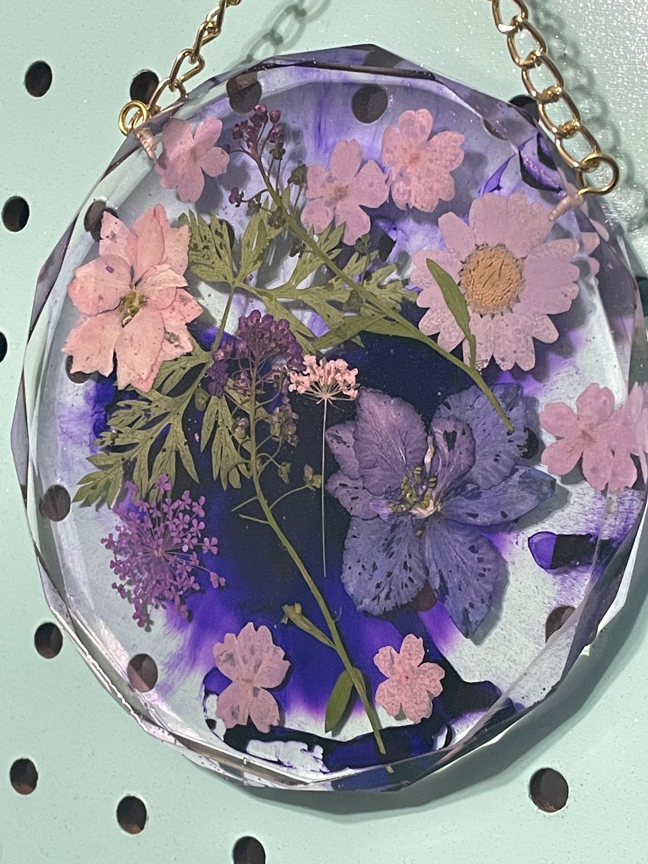 Resin Floral Wall Hanging Decor Resin and Dried Flower Decor Etsy