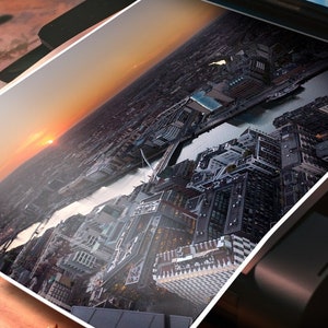 Downloadable Print of sunset over Dublin City. Printable wall decor for the home or workplace.