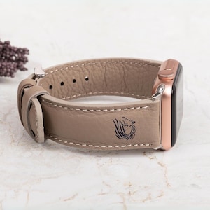 Customizable Pebbled Genuine Leather Smartwatch Band, Apple Watch Band Women, For Men, iWatch Band, Galaxy, Fossil, Fitbit, Pixel