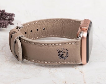 Pebbled Genuine Leather Smartwatch Band, Apple Watch Band Women, For Men, iWatch Band, Galaxy, Fossil, Fitbit, Pixel