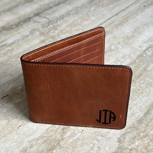 Hochwertige Brieftasche aus echtem Leder, individuell gravierte mit Monogramm Personalisierte Unisex Männer Frauen Brieftasche, Leder Karte Holader Bargeld Brieftasche