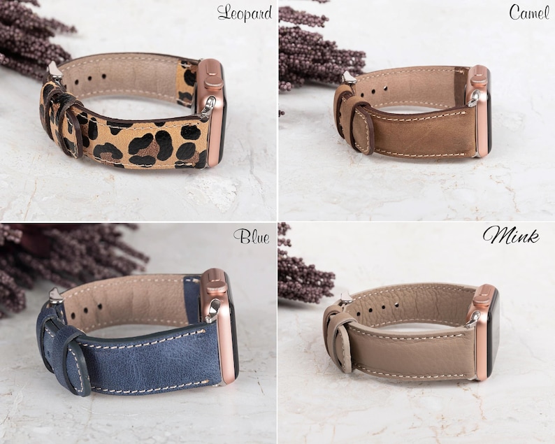 Genuine Leather Apple Watch Band, Handmade iWatch Strap for Apple,Samsung,Fitbit,Fossil, Google Pixel,Custom Engraving,Apple Watch 11 Series image 9