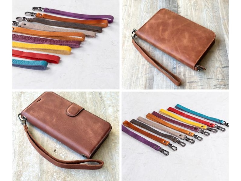 Genuine Leather Wristlet Strap, Hand Loop Chain, Cowhide Leather Wrist Loop, Wrist Chain, Wrist Strap, Lanyard Strap,