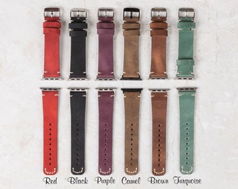 Custom Leather Apple Watch Band 38, 40, 41, 42, 44, 45, 49 mm, iWatch Strap, Apple Watch Band, Galaxy, Fitbit, Fossil, Pixel, Watchbands