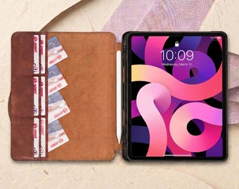 Custom iPad Case, Leather iPad Pro Case,  iPad Cover for 13, 12.9, Pro 11, A16, 10.9, 10.5, 10.2, Mini, Handmade iPad Sleeve, Custom Gift