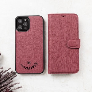 Funda de cuero personalizada para iPhone, tarjetero desmontable para iPhone 16, 15, 14, 13, 12, 11, XR, XS, X, 8, 7, SE, Mini, Pro Max