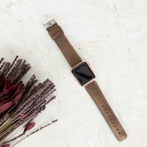 genuine leather Apple Watch band. Designed for Apple Watch 38mm, 40mm, 41mm, 42mm, 44mm, 45mm, 49mm, Samsung Galaxy, Fitbit, Garmin, Fossil, and Google Pixel smartwatches. Ideal for daily wear.
