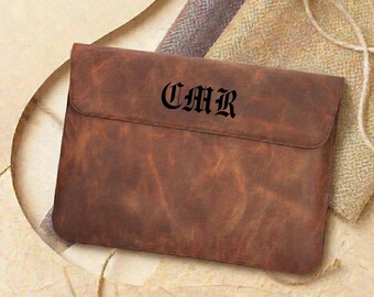 Leather MacBook Sleeve Bag, Custom MacBook Case, Apple iPad and MacBook Bag, Handmade MacBook Sleeve