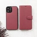Genuine Burgundy Leather iPhone 13, 12, 11, 11 Pro Max, X, Xs Max, XR, 8, 7, 6 Plus Personalized Detachable Wallet Case iPhone Card Holder 