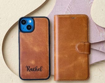 Leather iPhone Wallet Case, MagSafe & Wireless Charging Compatible, Card Holder, Kickstand, Leather iPhone Case with Card Slots, iPhone 17