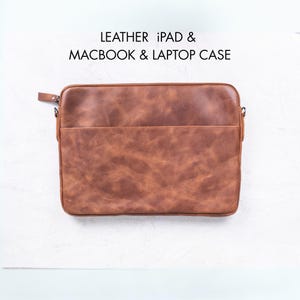 Personalized Leather Laptop Sleeve: MacBook, iPad, Tablet Case