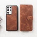 Vintage Brown Leather Samsung Galaxy Case, S22 Ultra, S22, S21, S20, S10, S9, S8, Note 20, 10, 9, 8 Samsung Wallet Case. Galaxy Phone Case 