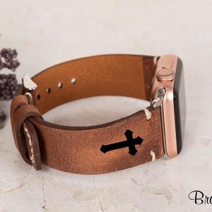 Custom Leather Apple Watch Band: Handcrafted Cowhide iWatch Strap
