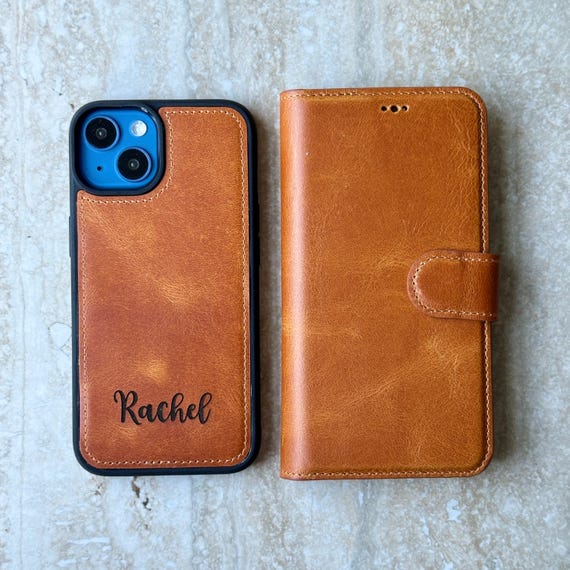 Leather iPhone Wallet Case, MagSafe & Wireless Charging Compatible, Card Holder, Kickstand, Leather iPhone Case with Card Slots