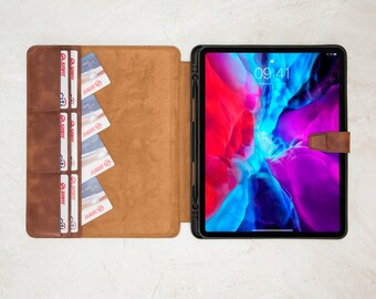 Custom iPad Case, Leather iPad Pro Case, Apple iPad Cover for Pro 12.9, Pro 11, 10.9, 10.5, 10.2, Mini, Handmade iPad Sleeve, Custom Gift