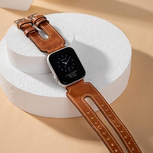 Doppelarmband Lederarmband 38, 40, 41, 42, 44, 45, 49 mm Personalisiertes Armband für iWatch Samsung Fossil FitBit Pixel