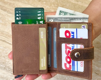 Leather Personalized Wallet, RFID Blocking Wallet, Custom Wallet, Men's Wallet, Engraved Wallet for Men, Handmade Wallet, Minimalist Wallet