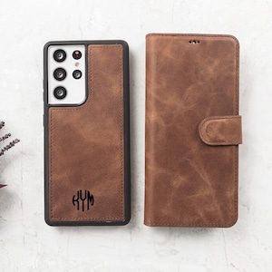 Capa de couro personalizada para Samsung Galaxy Wallet, capa de telefone gravada para S25, S24, S23, S22, S21, S20, Note 20, Note 10, capa porta-cartão