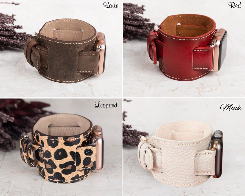 Cinturino per orologio in pelle personalizzato fatto a mano, cinturino personalizzato con incisione per uomo e donna, cinturino per orologio in pelle in stile vintage, Apple Watch 11 immagine 9