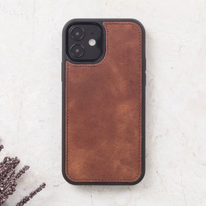 Genuine Brown Leather Double iPhone Wallet Case for iPhone 15, 14, 13, 12, 11, 11 Pro, X, XS, XR, XS, 6, 7, 8 Plus Detachable iPhone Case image 8