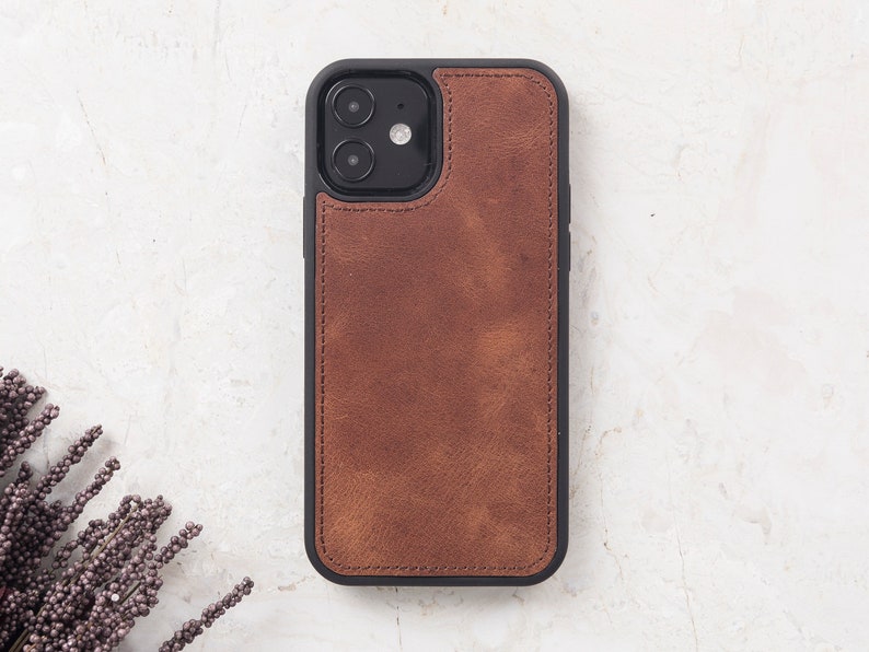 Genuine Brown Leather Double iPhone Wallet Case for iPhone 15, 14, 13, 12, 11, 11 Pro, X, XS, XR, XS, 6, 7, 8 Plus Detachable iPhone Case image 8