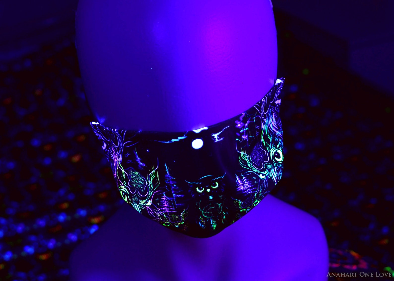 Fantasy psy blacklight decor face mask Dream Etsy