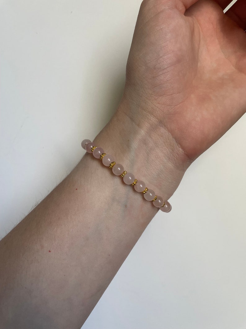 Genuine Rose Quartz Bracelet Etsy