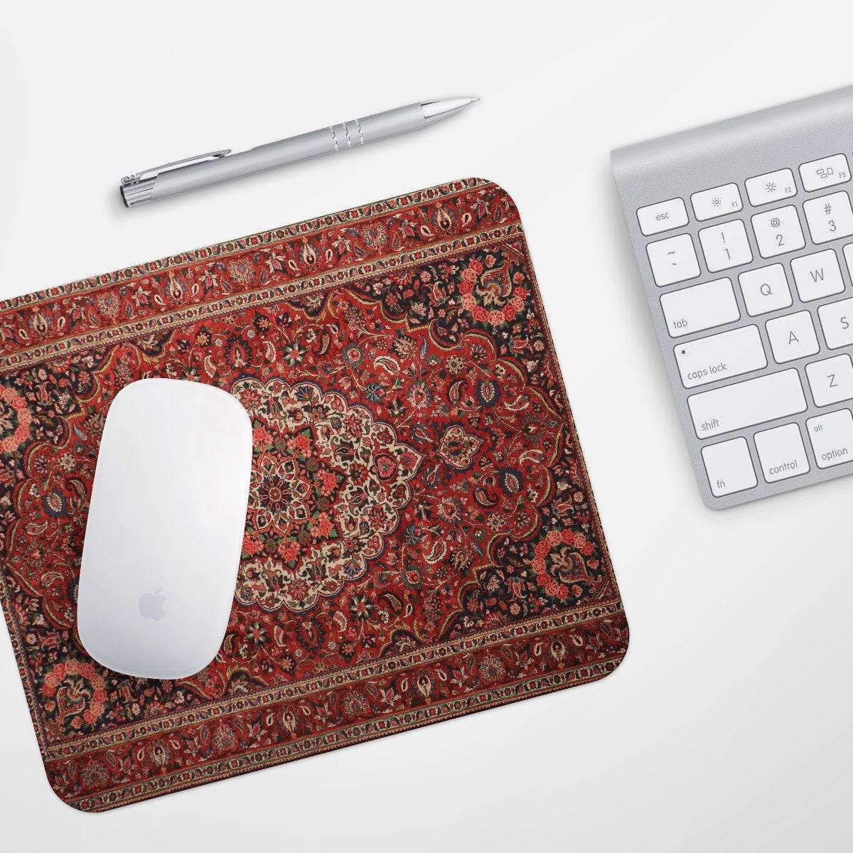 Persian Rug Mouse Pad Red Persian Mouse Pad Persian Carpet Etsy